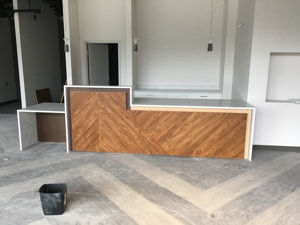Calacatta Quartz countertop — Retail counter + display at Loka Boutique, Winnipeg