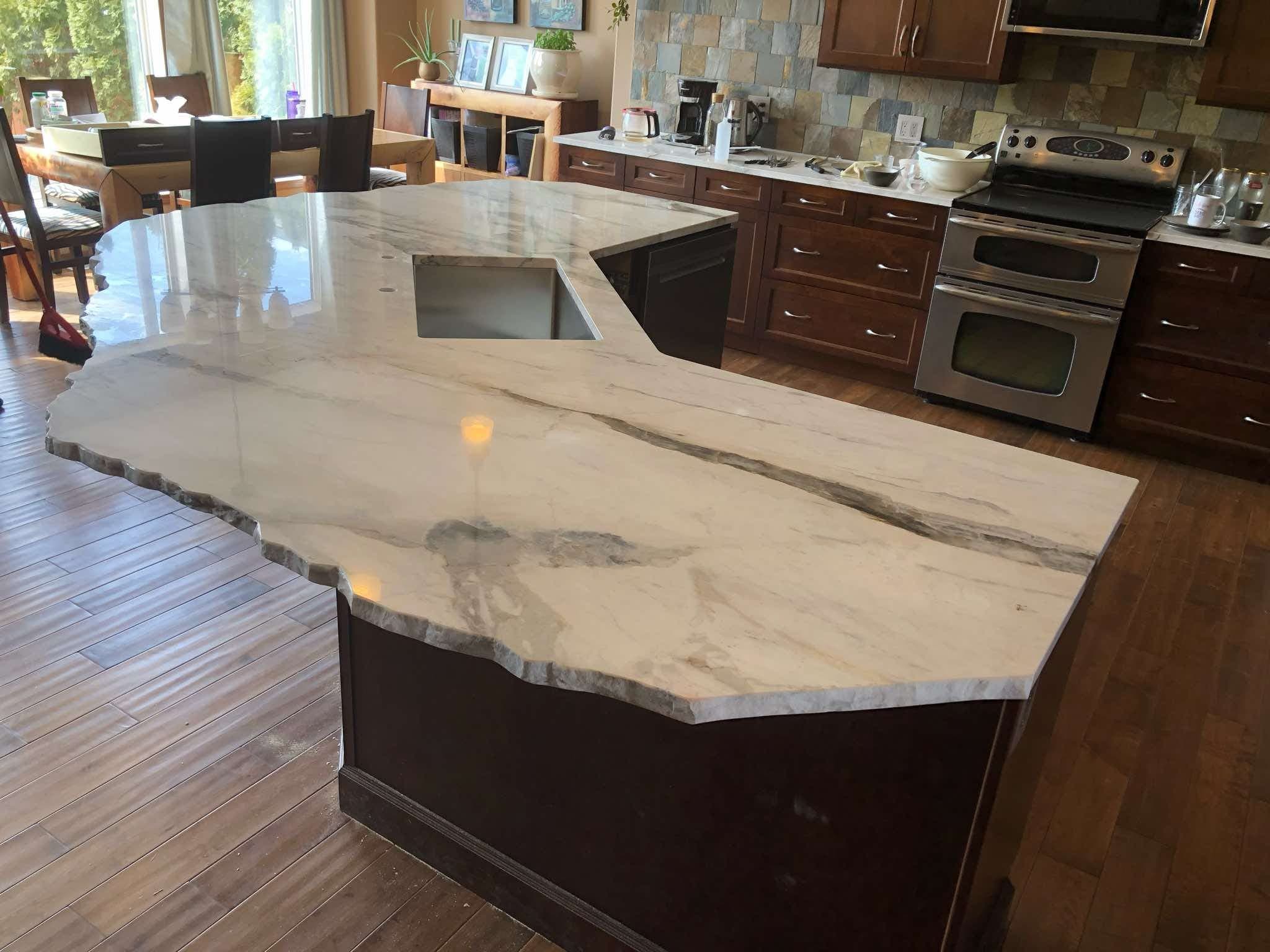 Verde Argento Granite countertop — Loft conversion in St. Boniface, Winnipeg