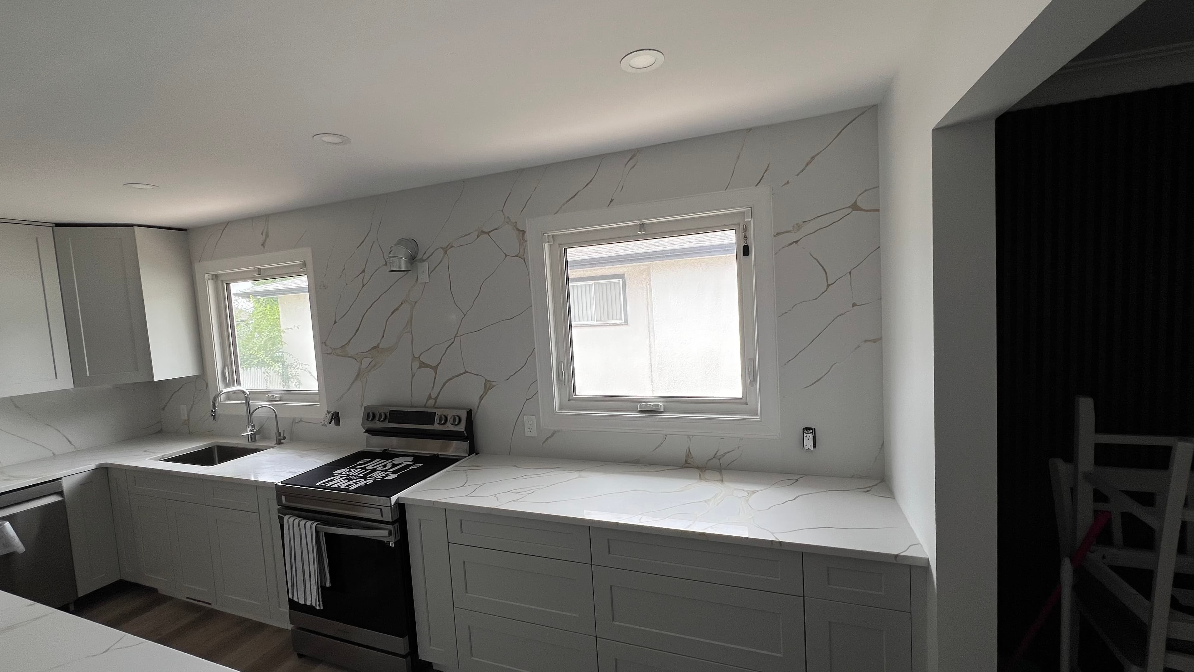 Calacatta Borghini Quartz countertop — Edwardian renovation in River Heights, Winnipeg