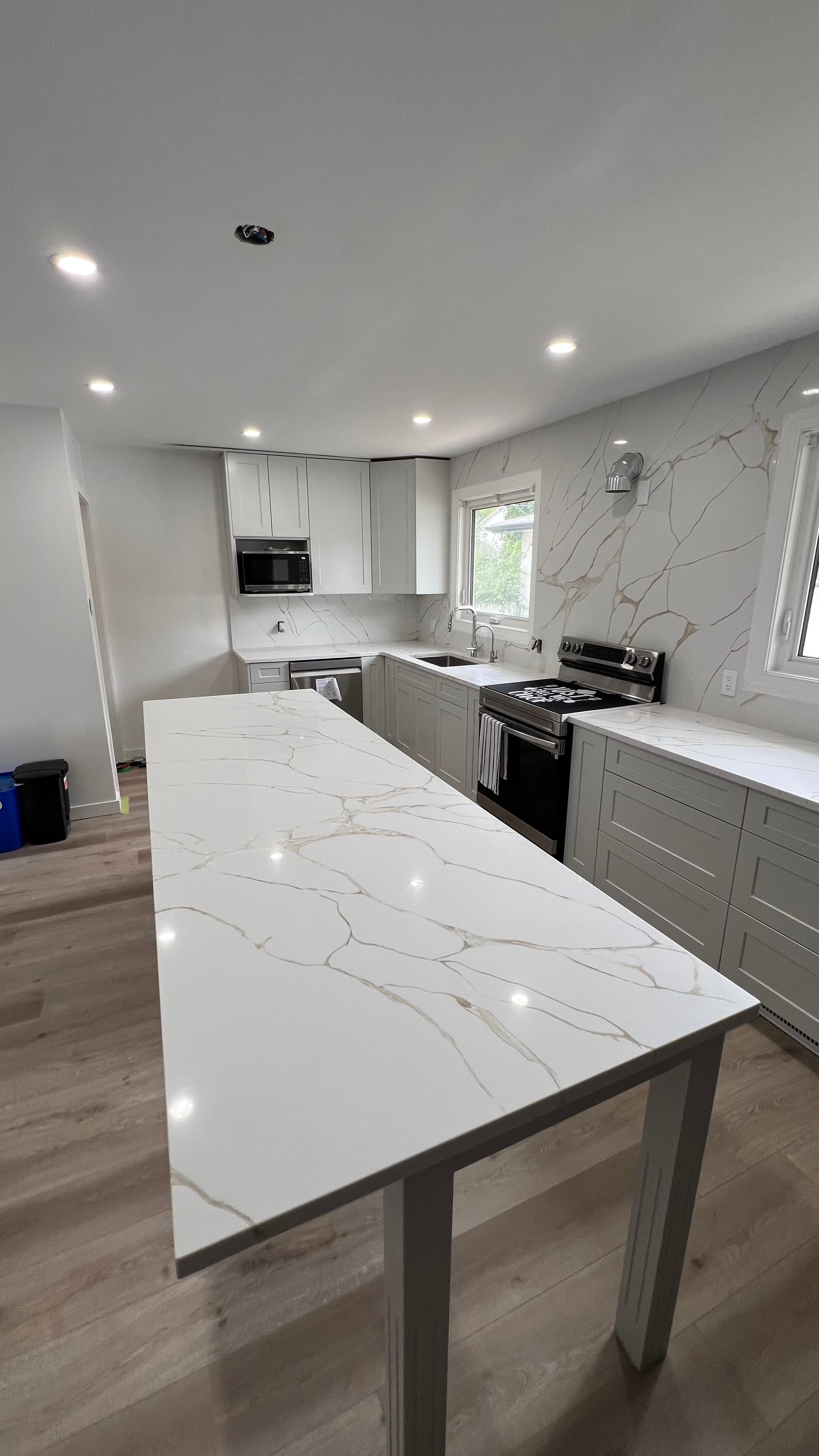 Calacatta Borghini Quartz countertop — Edwardian renovation in River Heights, Winnipeg