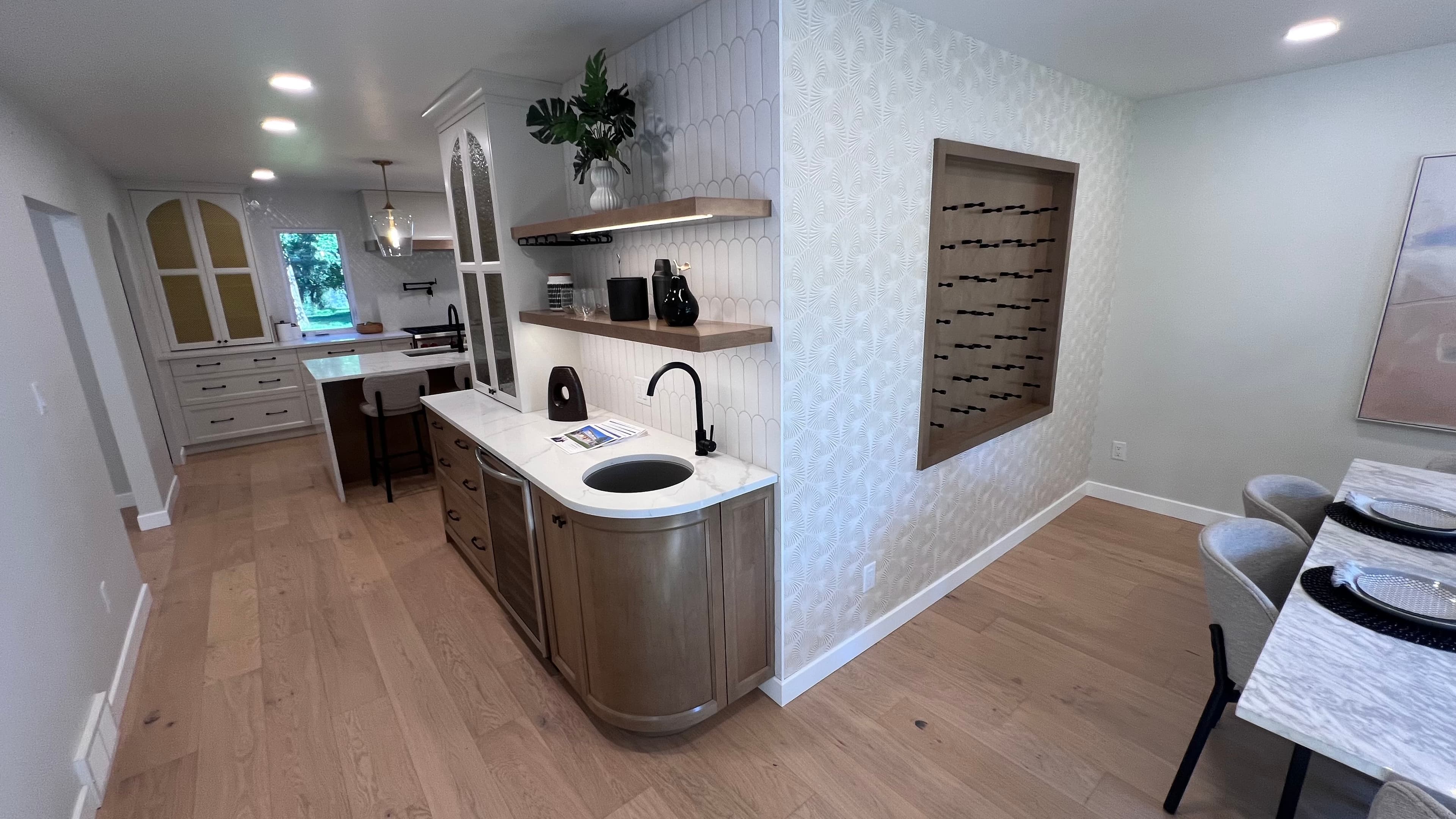 Calacatta Gold Quartz countertop — Kitchen + butler's pantry in Tuxedo, Winnipeg
